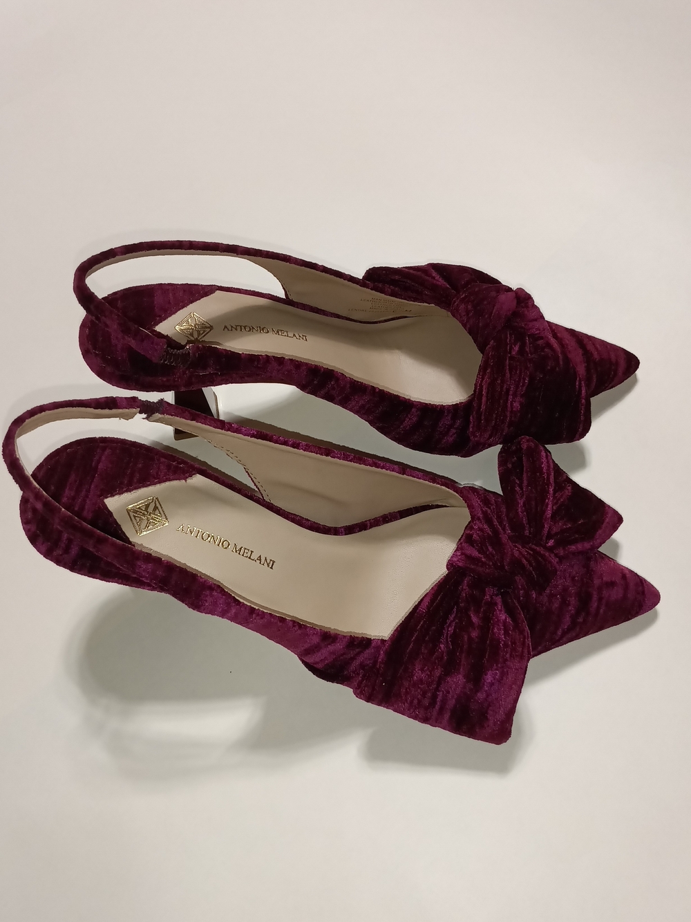 ANTONIO MELANI Lenore Velvet Bow Detail Slingback Pumps Size 6.5 - Picture 4 of 10